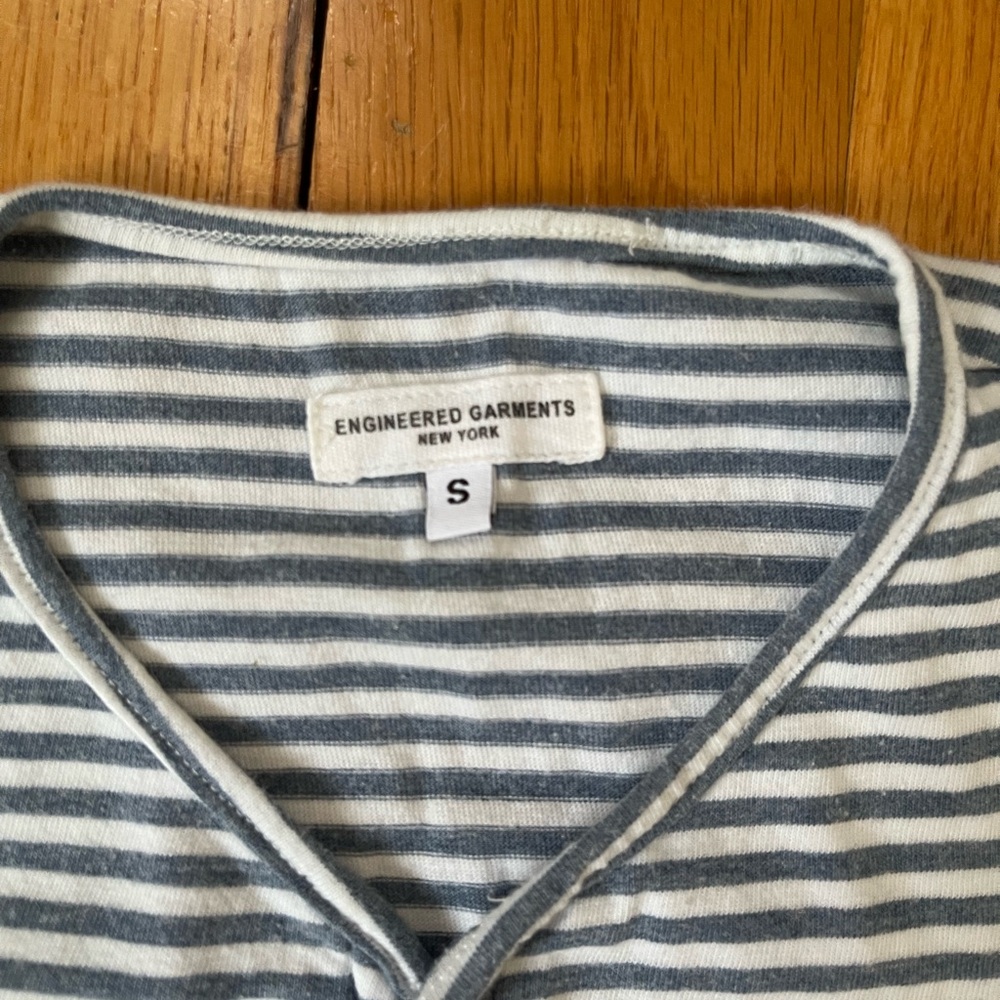 Engineered Garments Striped Henley T-Shirt